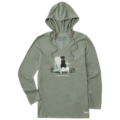 Women's Realisn't Black Lab Adirondack Crusher-LITE Hooded Tee