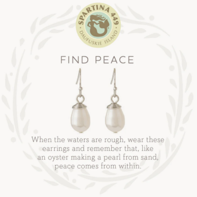 Sea La Vie Drop Silver Earrings Find Peace/Pearl