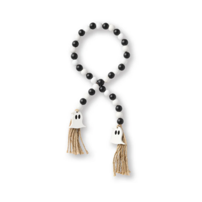 Black and White Ghost Cutout Tassel