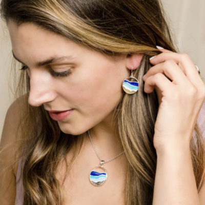 Hues Of Blue Drop Earrings - Pentwater, MI