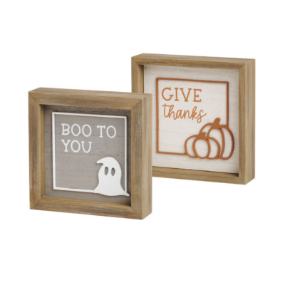 Reversible Boo/Thanks sign