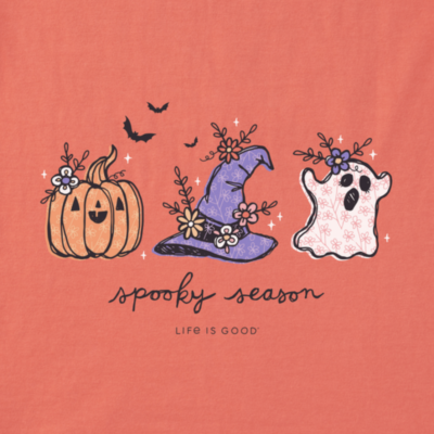 Women's Spooky Season Doodles Short Sleeve Vee