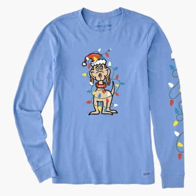 Women's Max Merry Woofmas Long Sleeve Crusher Tee