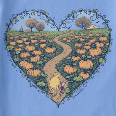 Life Is Good Women's Winnie & Piglet Pumpkin Tee