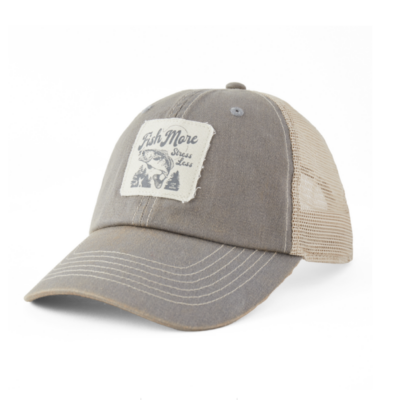 Fish More Stress Less Mens Hat