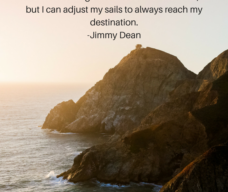 I cannot change the direction of the wind, but I can adjust my sails to always reach my destination. - Jimmy Dean