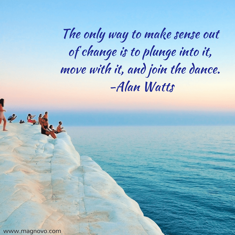 The only way to make sense out of change is to plunge into it, move with it, and join the dance. - Alan Watts