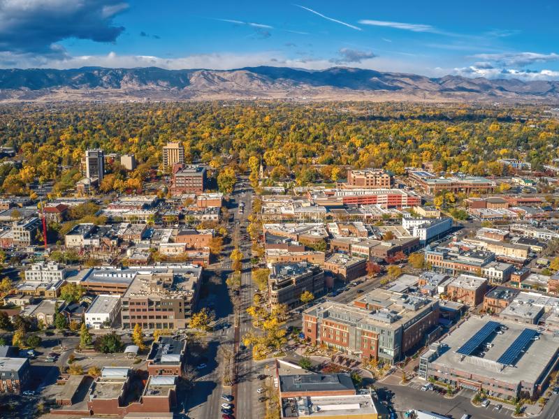 Aerial View of Downtown Fort Collins