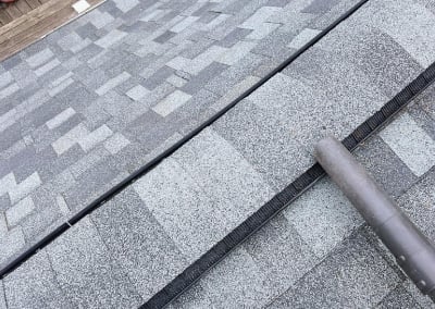 close up of new gray and black roofing