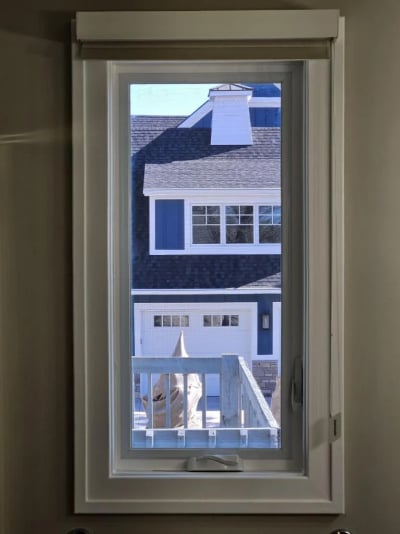 interior shot of new white trimmed window