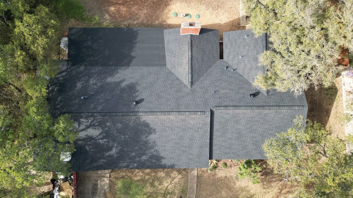 aerial view of new roof project
